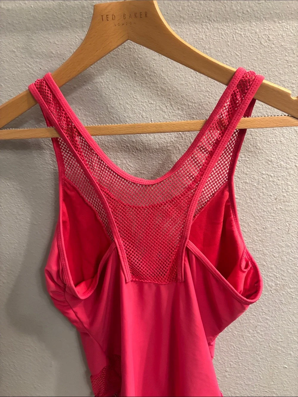 YMI Hot Pink Mesh One-Piece Swimsuit
